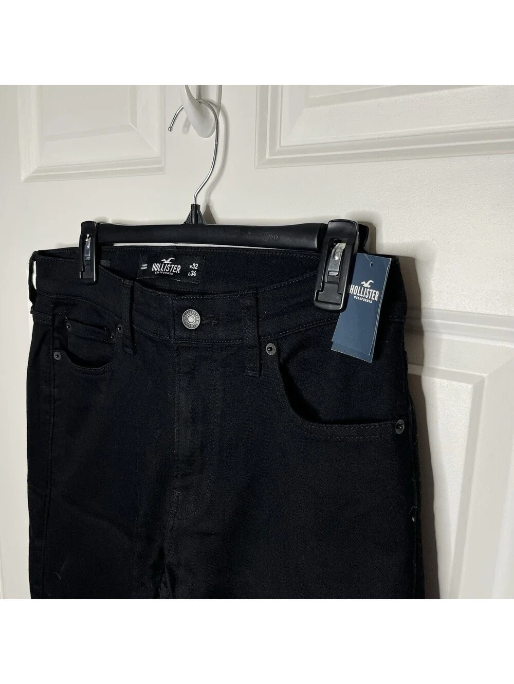 Hollister New with Tags Men’s Black Denim Skinny Jeans 5-Pocket 32x34